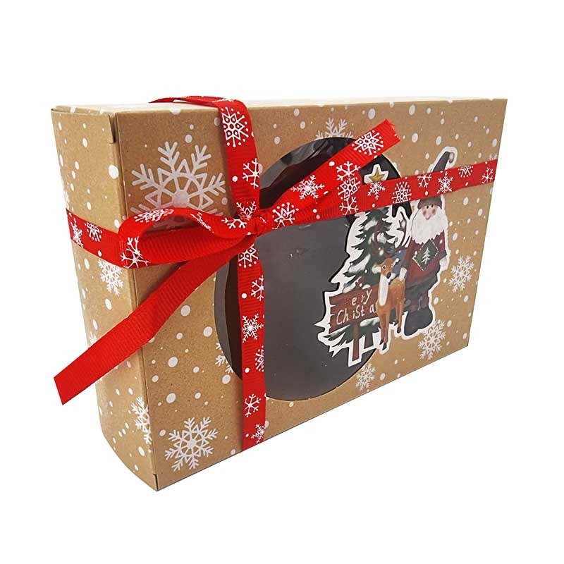 Boîtes À Bonbons De Noël À Offrir En Cadeau Coffrets Cadeaux Maison De Noë  Coffret Cadeau De Noël Avec Poignée Et Nœud Pour C[H3000]