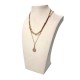 Lot de 10 grands bustes bijoux en suédine beige 40cm