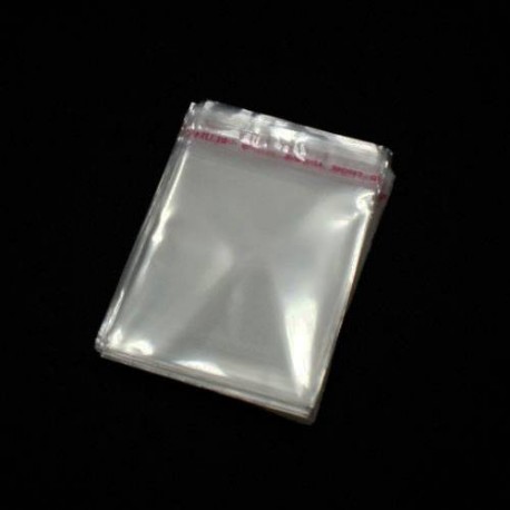 100 sachets plastique à rabat adhésif, sachets cristal autocollants.