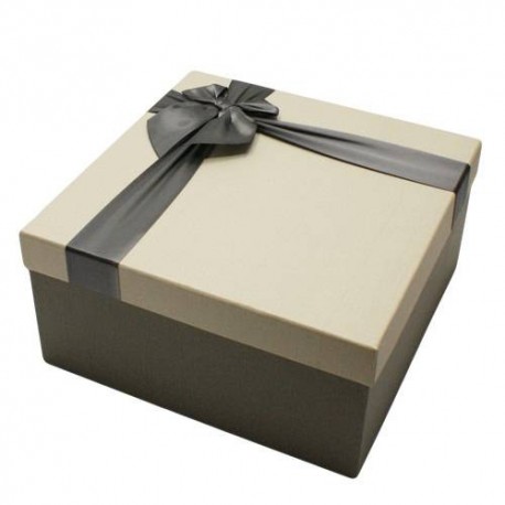 Coffret cadeaux bicolore de couleur gris 24.5x24.5x12cm - 5823g