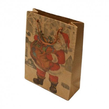 Sac cadeau en papier - Père Noël - 26 x 32 x 12 cm - 1 pce - Sacs en kraft  - Creavea
