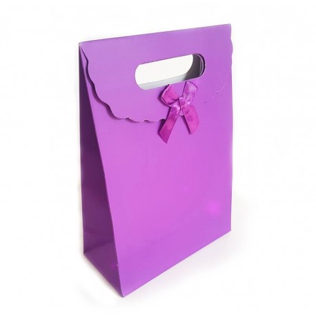 Lot de 12 boîtes cadeaux violettes unies 19x9x27cm - 6237