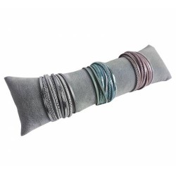 Lot de 20 coussins longs en velours gris 25cm - 6415x20