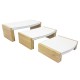 3 tables gigognes blanches en bois et simili cuir - 9463