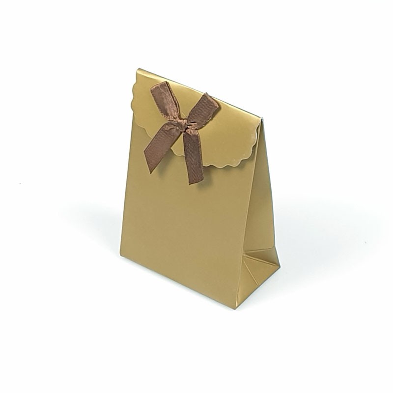 X5 pochettes cadeaux doré, emballage cadeau, boite carton pour