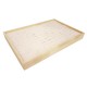 Plateau pour 100 bagues en bois et en tissu aspect suédine beige - 18013