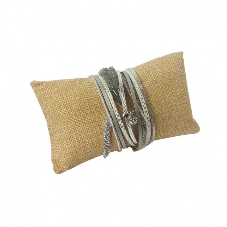 Lot de 20 coussins bracelets en toile de jute 13x7cm - 9469x20