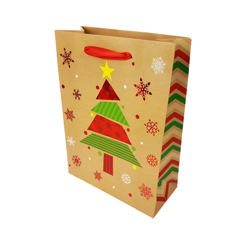 Sac cadeau de Noël avec motif décoratif sapin 23cm REF/S72224