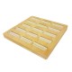 Petit plateau en bois et coton beige naturel pour 15 bagues - 9923